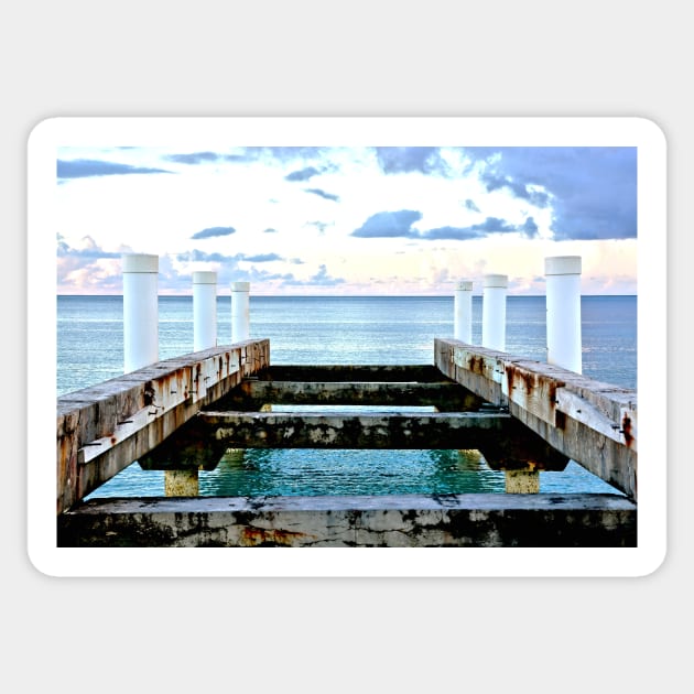 Sunset Pier at Grace Bay Sticker by Scubagirlamy